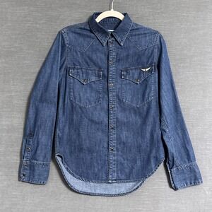 Zadig Voltaire Top XS Thelma‎ Denim Western Pearl Snap Country Cowgirl Casual